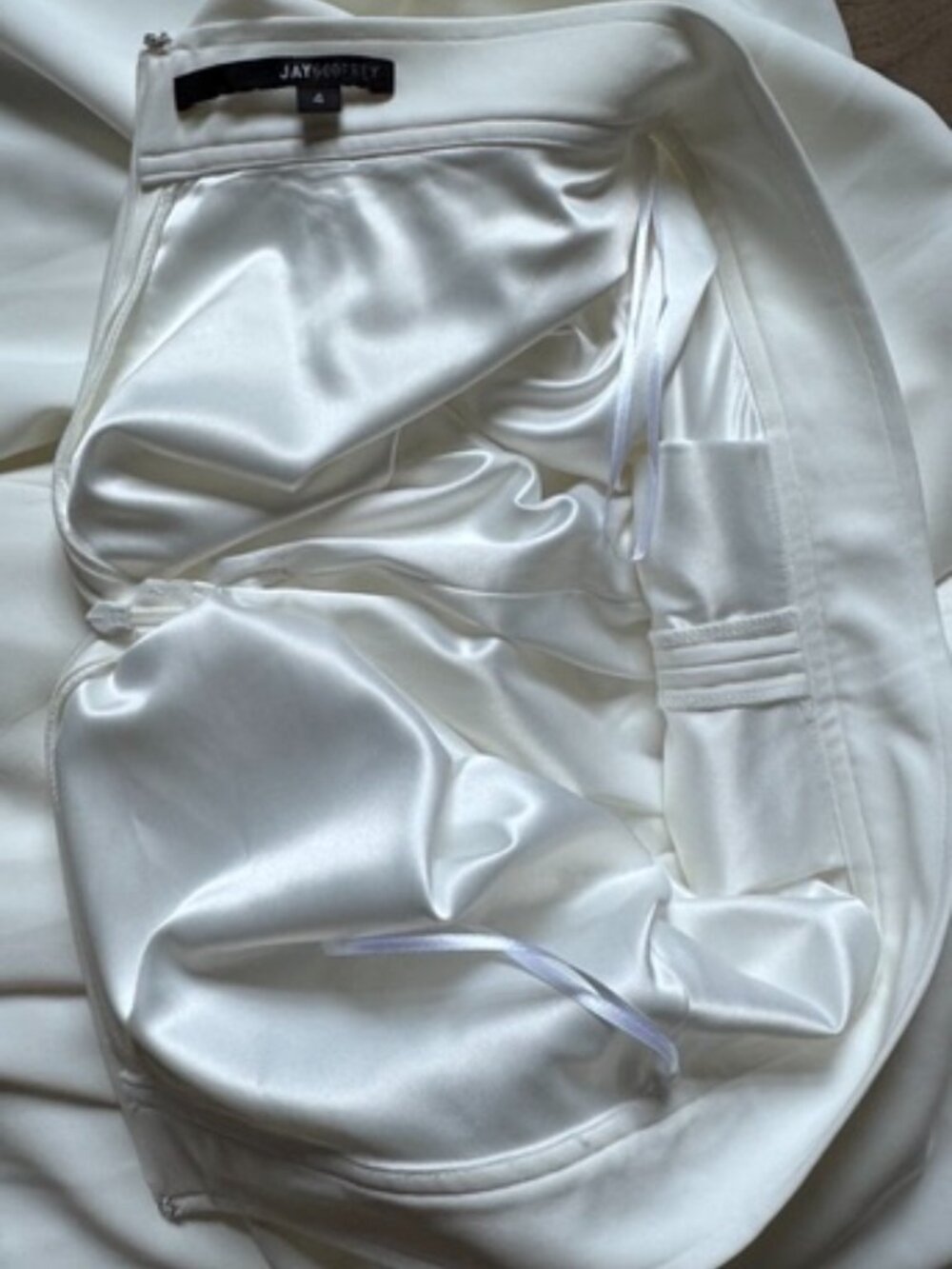 Jay Godfrey Ivory/Light White A-Line High-Waisted Maxi Skirt, Fully Lined - Picture 8 of 12